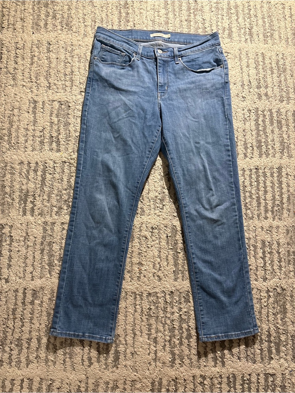 Levi’s denim blue mid wash jeans pants classic straight size 10 - Picture 2 of 5
